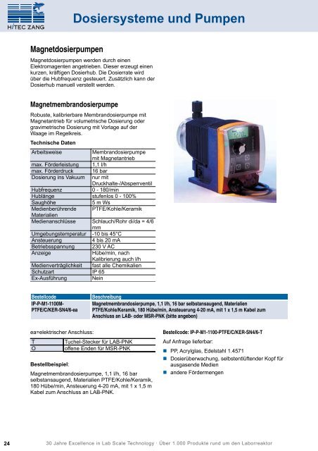 09 Dosiersysteme und Pumpen - HiTec Zang GmbH