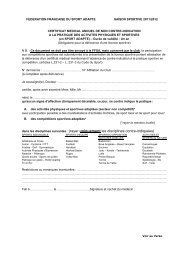 Certificat Médical - Fédération Française du Sport Adapté