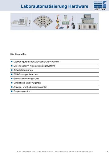 04 Laborautomatisierung Hardware - HiTec Zang GmbH