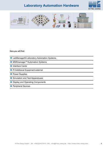 04 - Laboratory Automation Hardware - HiTec Zang GmbH