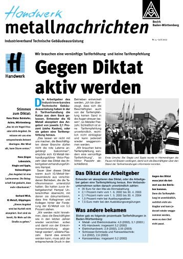 Metallnachrichten Handwerk ITGA Nr 4/2002 - IG Metall Baden ...