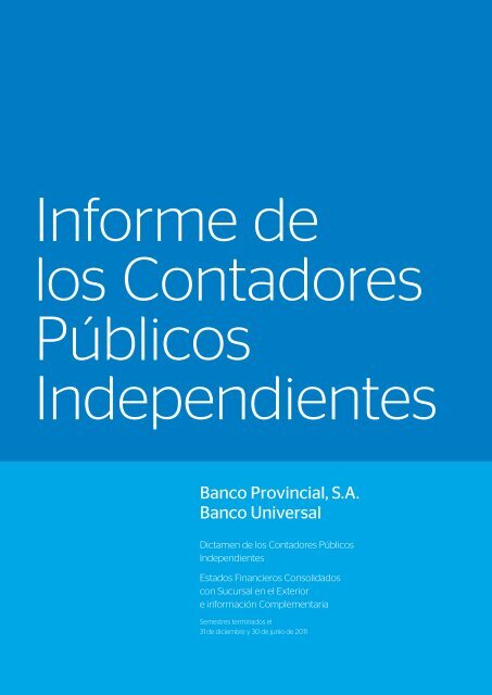 Informe de los Contadores PÃºblicos ... - Banco Provincial