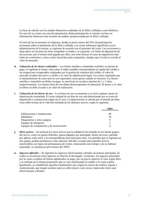 Informe de los Contadores PÃºblicos ... - Banco Provincial