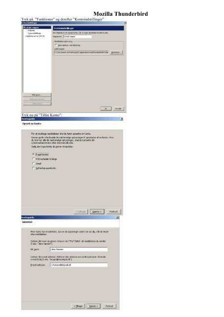 OpsÃ¦tning af e-mail i Mozilla Thunderbird - DLG Tele