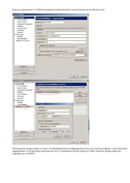 OpsÃ¦tning af e-mail i Mozilla Thunderbird - DLG Tele