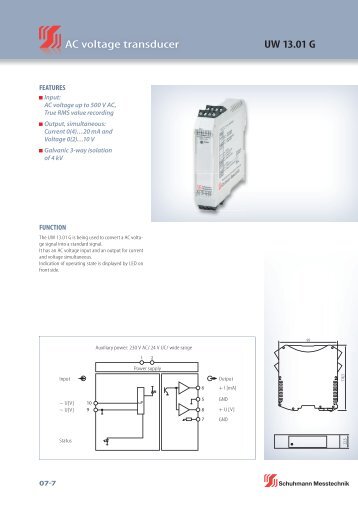 UW 13.01 G AC voltage transducer - Schuhmann Messtechnik