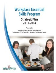 Workplace Essential Skills Program - Government of New Brunswick