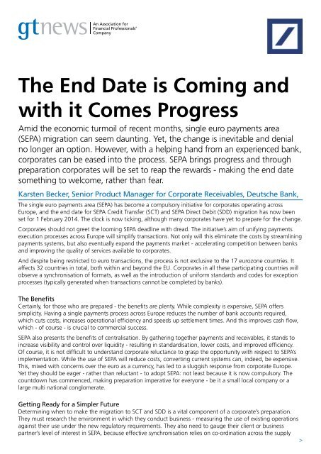 The End Date Is Coming By Karsten Becker Gtb Deutsche Bank