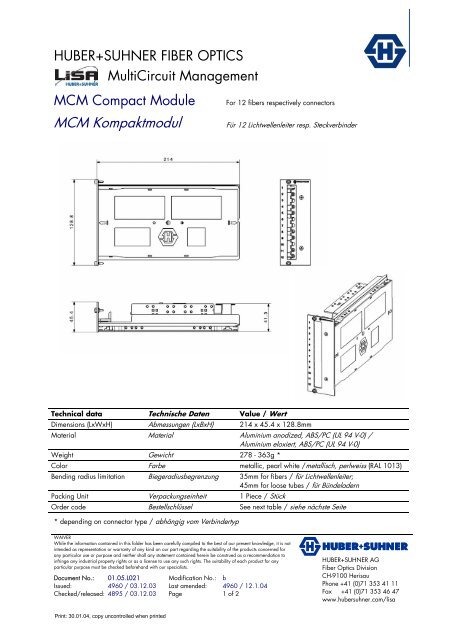 MCM Compact Module / MCM Kompaktmodul - Composites