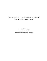 CARLISLE'S CONSERVATION LAND: GUIDELINES FOR USE