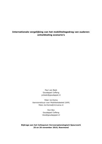 Internationale vergelijking van het mobiliteitsgedrag van ouderen ...