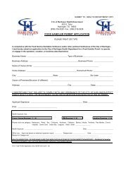 FOOD HANDLER PERMIT APPLICATION