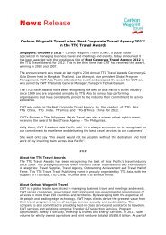 Media Release CWT wins TTG Award for Best Corporate Trav...