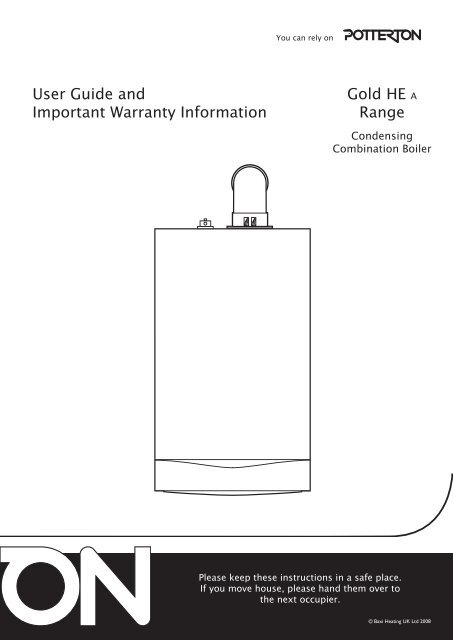 Potterton Promax Ultra Boiler Potterton Promax Combi He