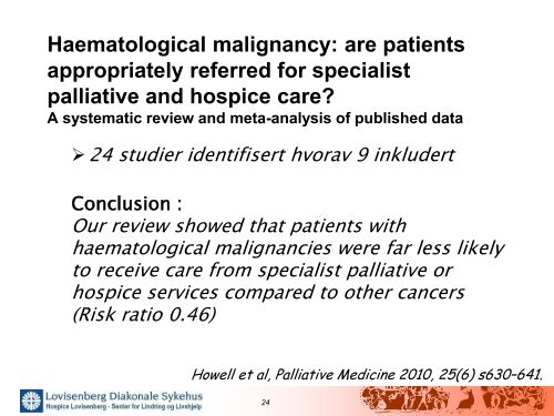 Hematologi og palliasjon. - Helse Bergen