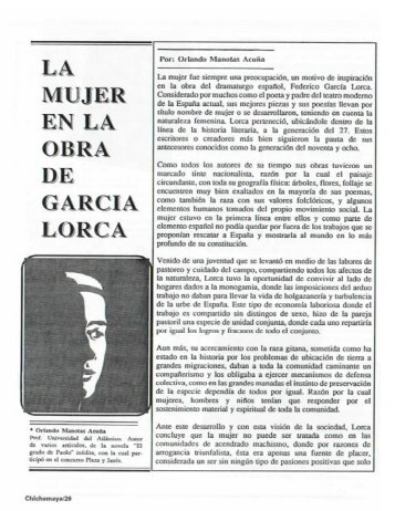La Mujer en la Obra de Garcia Lorca