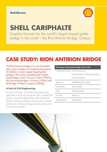 Shell Bitumen - Cariphalte - Rion-Antirion Bridge Case Study
