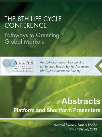 Abstracts - ALCAS Conference - Australian Life Cycle Assessment ...