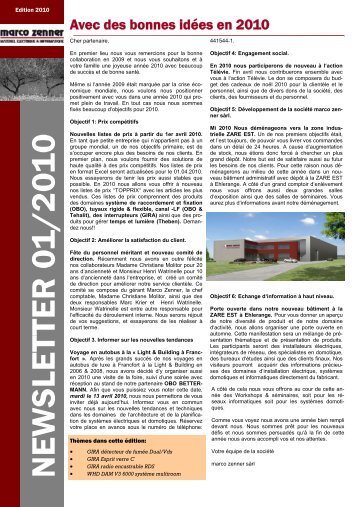 newsletter 01_2010 FR - Marco Zenner