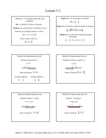 1-1 Sets of Numbers - Math Slide Show