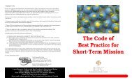 The Code of Best Practice for Short-Term Mission - World ...