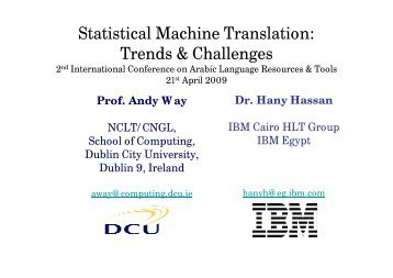 Statistical Machine Translation: Trends & Challenges - medar
