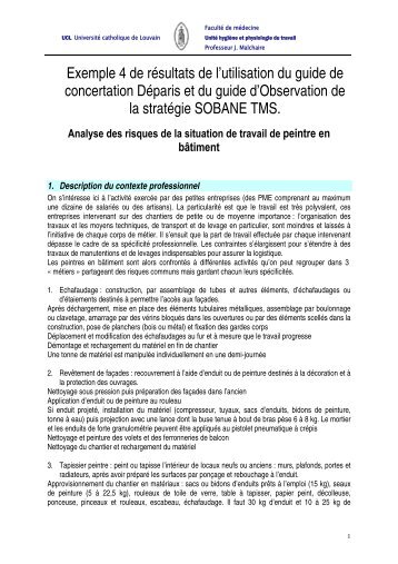 Exemple 4: Analyse des risques de la situation de travail de peintre ...