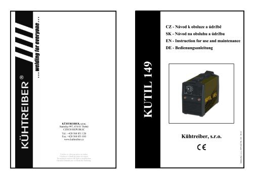 NÃ¡vod pro invertory KUTIL 149 CZ/SK/EN/DE - KÃHTREIBER sro