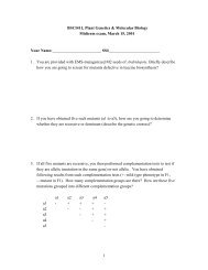 1 BSCI411, Plant Genetics & Molecular Biology Midterm exam ...