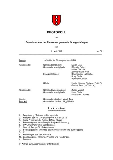 GR-Sitzung Nr 36 - Gemeinde Obergerlafingen