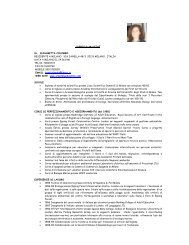 CURRICULUM VITAE Dr. ELISABETTA COLOMBO RESIDENTE A ...