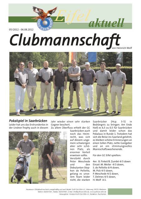 Pokalspiel in Saarbrücken - Golf Club Eifel e.V.