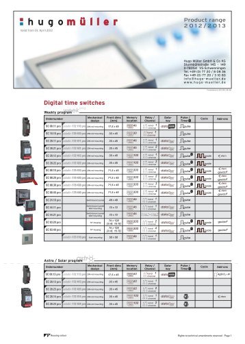 Digital time switches - Hugo Müller