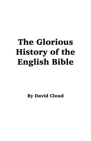 The Glorious History of the English Bible - Holy Bible Institute