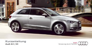 Kurzanleitung Audi A3 Sportback - Fahrschule Rimann