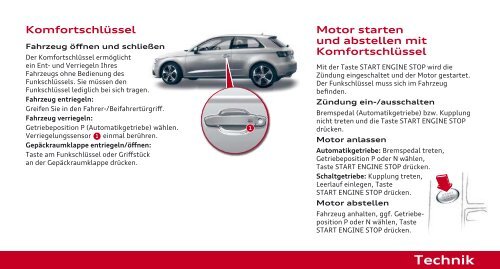 Kurzanleitung Audi A3 Sportback - Fahrschule Rimann