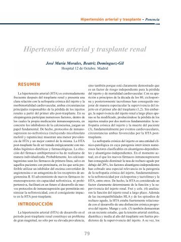 Hipertensión arterial y trasplante renal - Roche Trasplantes