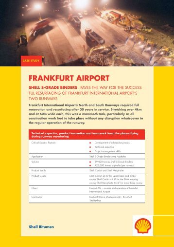 Shell Bitumen - Frankfurt Airport Case Study - Shell S-Grade Binders