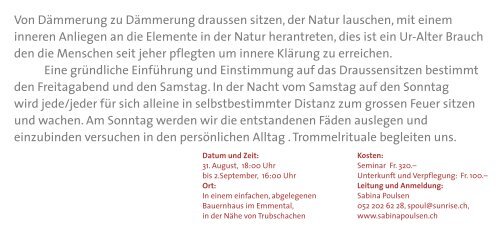 Nachtwache in der Natur - Institut Prozessarbeit