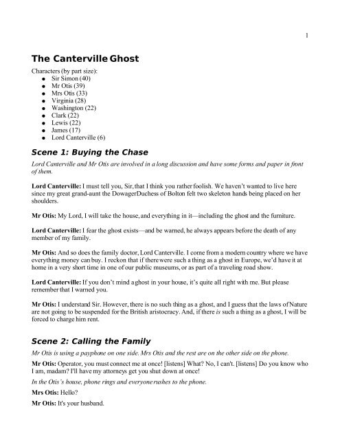The Canterville Ghost Review and Character Analysis | PDF