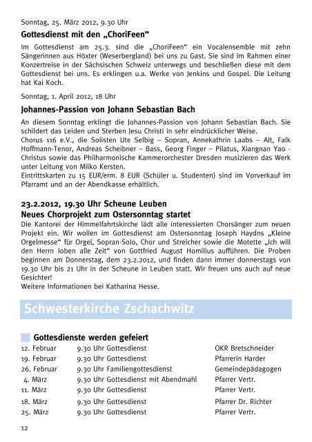 Gemeindebrief Februar / März 2012 - Ev.-Luth. Kirchgemeinde ...