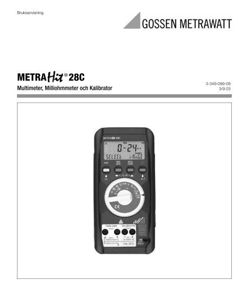 METRA 28C - Gossen-Metrawatt