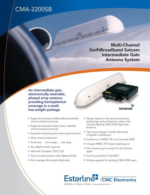 cma-2200sb satcom intermediate gain antenna system - Esterline