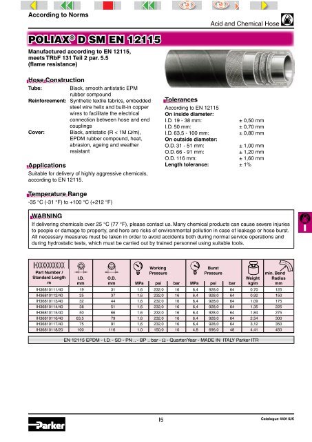 PVC or PVC-PU Hose Hose Length - Rotec