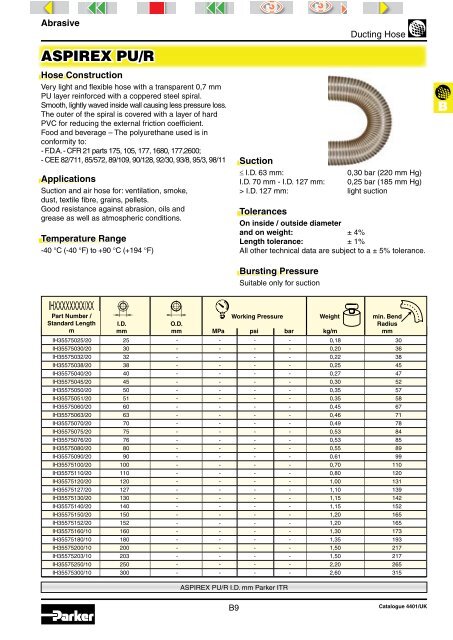 PVC or PVC-PU Hose Hose Length - Rotec