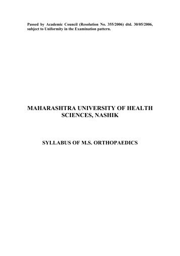 MD - Maharashtra University of Health Sciences