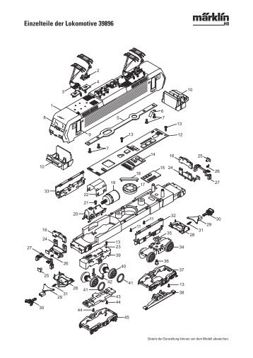 märklin E-Lok 39896  Explosionszeichnung für Ersatzteilbestellung