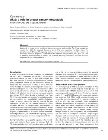 Akt2: a role in breast cancer metastasis - BioMed Central