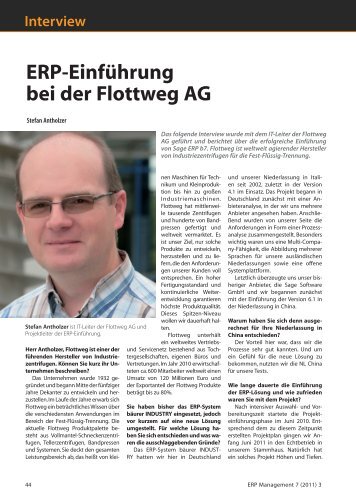 ERP-EinfÃ¼hrung bei der Flottweg AG - GITO Verlag