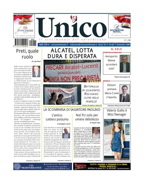 ALCATEL, LOTTA DURA E DISPERATA - Unico